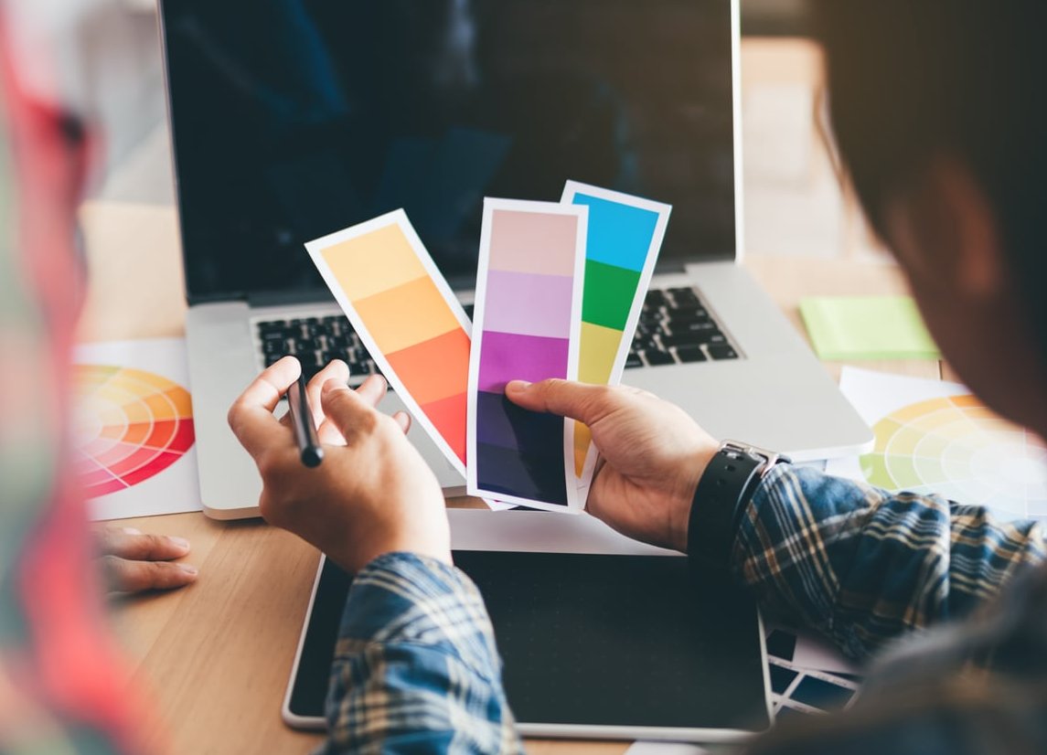 graphic designer working laptop