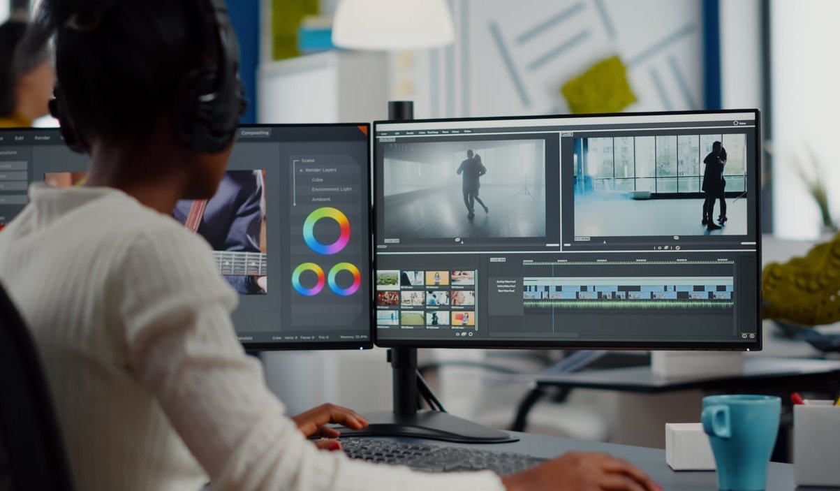 photographer editing photos computer